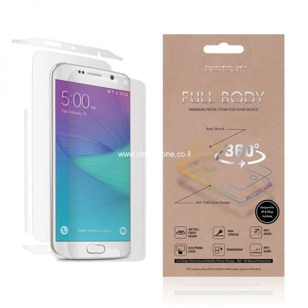 מדבקת סיליקון למסך + גב גלקסי S6edge
