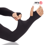 ⁦זוג שרוולים לידיים נגד שמש דוחה קרינה UV - שחור או לבן⁩ – תמונה ⁦8⁩