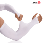 ⁦זוג שרוולים לידיים נגד שמש דוחה קרינה UV - שחור או לבן⁩ – תמונה ⁦4⁩
